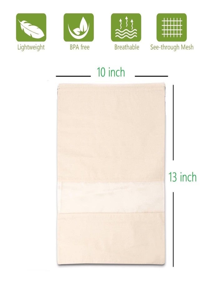 VYNTRIX Pack of 12 Organic Cotton Reusable Produce Bags with Zipper - Washable Mesh and Muslin Grocery Storage Bags - Image 3